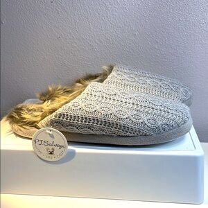 NWT PJ Salvage Gray Knit Slippers